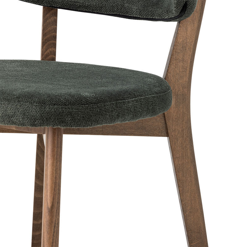 Chaise de salle à manger Cally de Creative Collection, verte, en bois