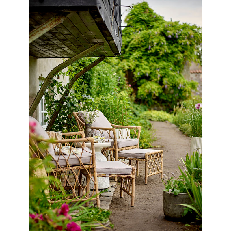 Bloomingville Belluce Fauteuil lounge avec repose-pieds, naturel