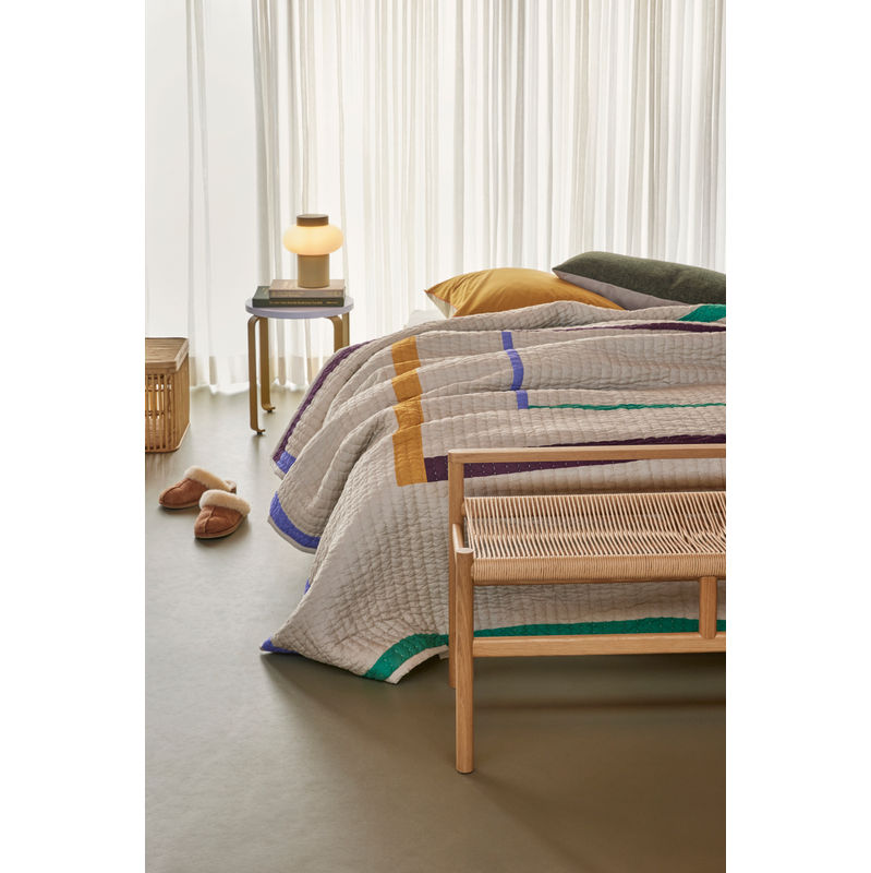 Hübsch Couvre-lit Twist Carré 260x260 Sable/Multicolore