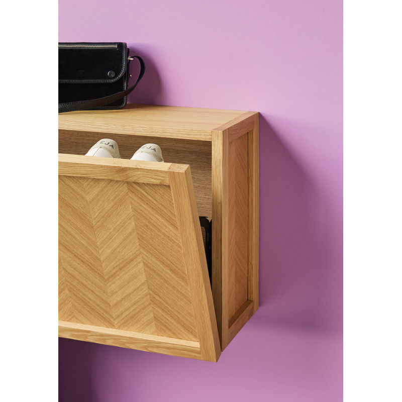 Hübsch Armoire à chaussures Herringbone, bois naturel