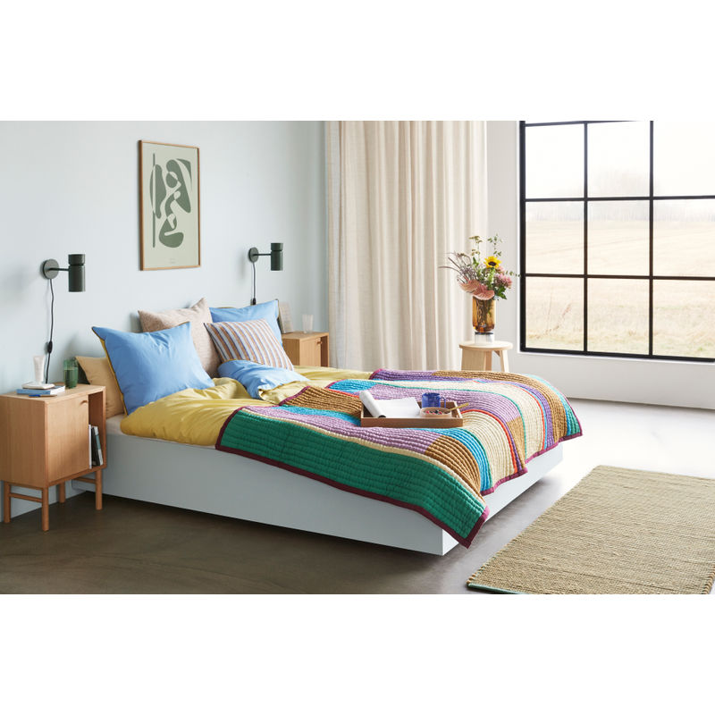 Hübsch Aki Beddengoed 60/200 Blauw/Geel