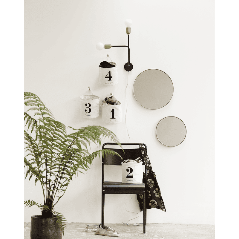 House Doctor Molecular Wandlamp, Zwart, Messing