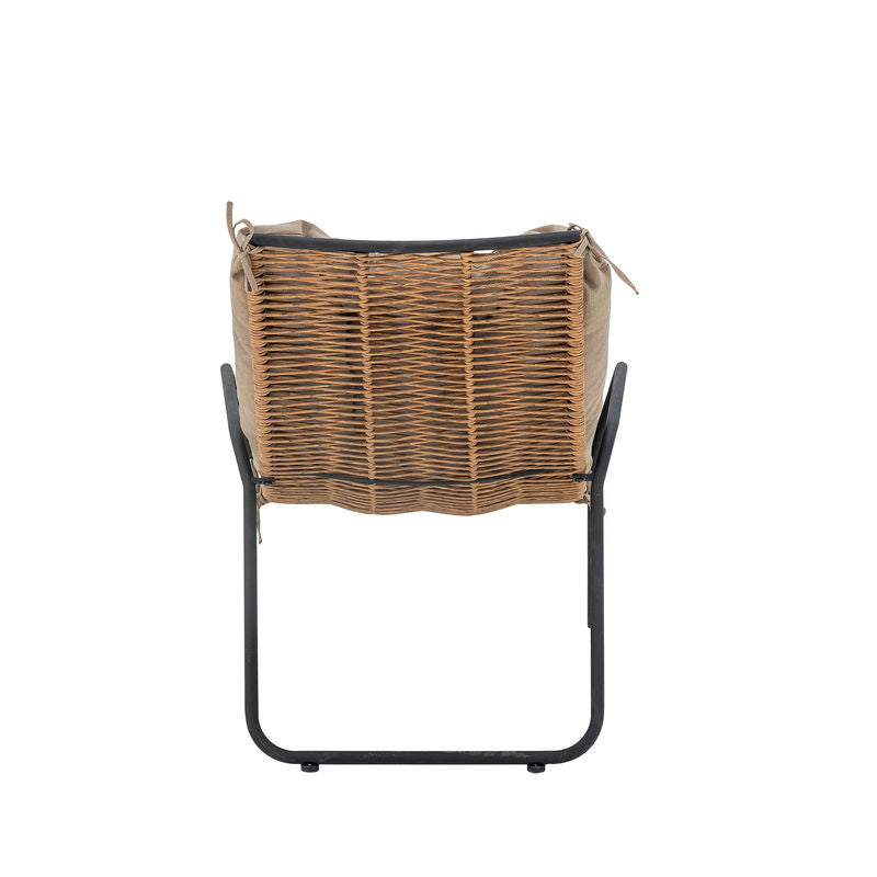 Sillón Boel de Bloomingville con taburete, metal