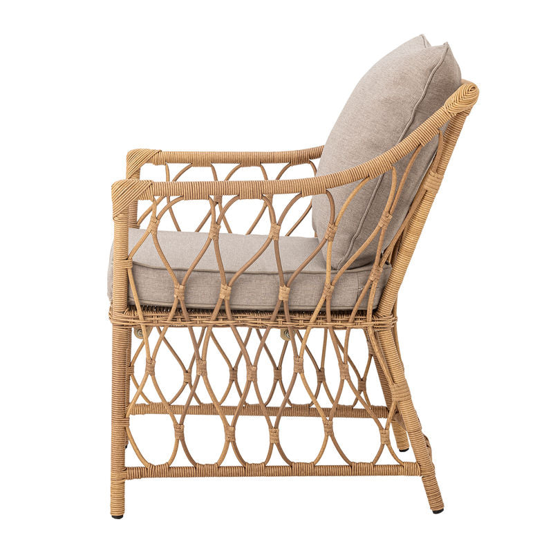 Bloomingville Belluce Fauteuil lounge avec repose-pieds, naturel