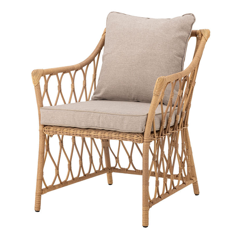 Bloomingville Belluce Fauteuil lounge avec repose-pieds, naturel