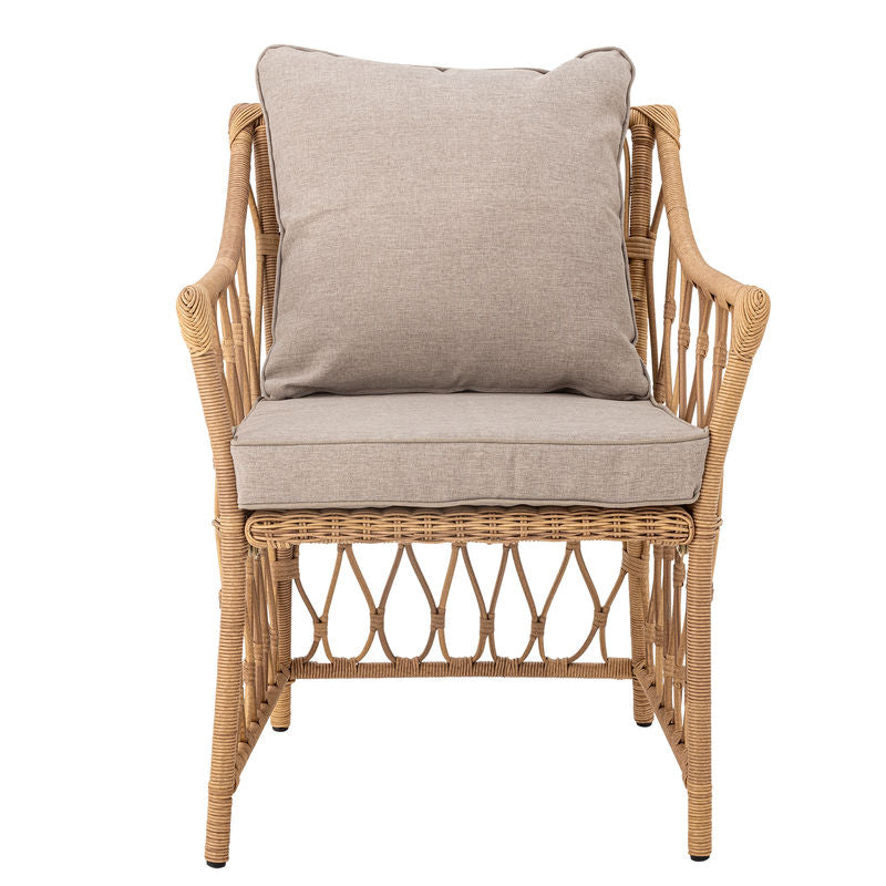 Bloomingville Belluce Fauteuil lounge avec repose-pieds, naturel