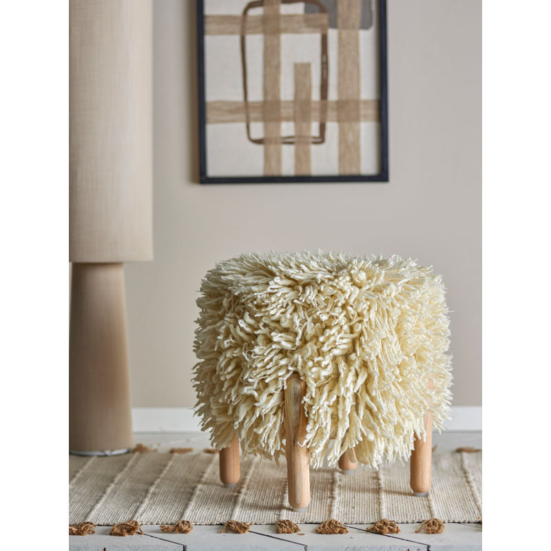Bloomingville Lomba Hocker, Natur, Wolle
