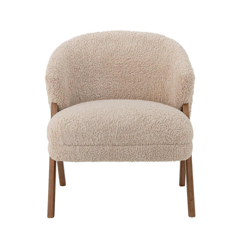 Fauteuil Camino Lounge de Bloomingville, Naturel, Bois, Coton