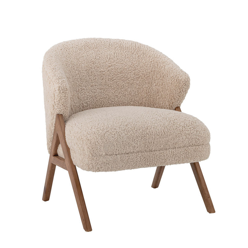 Fauteuil Camino Lounge de Bloomingville, Naturel, Bois, Coton
