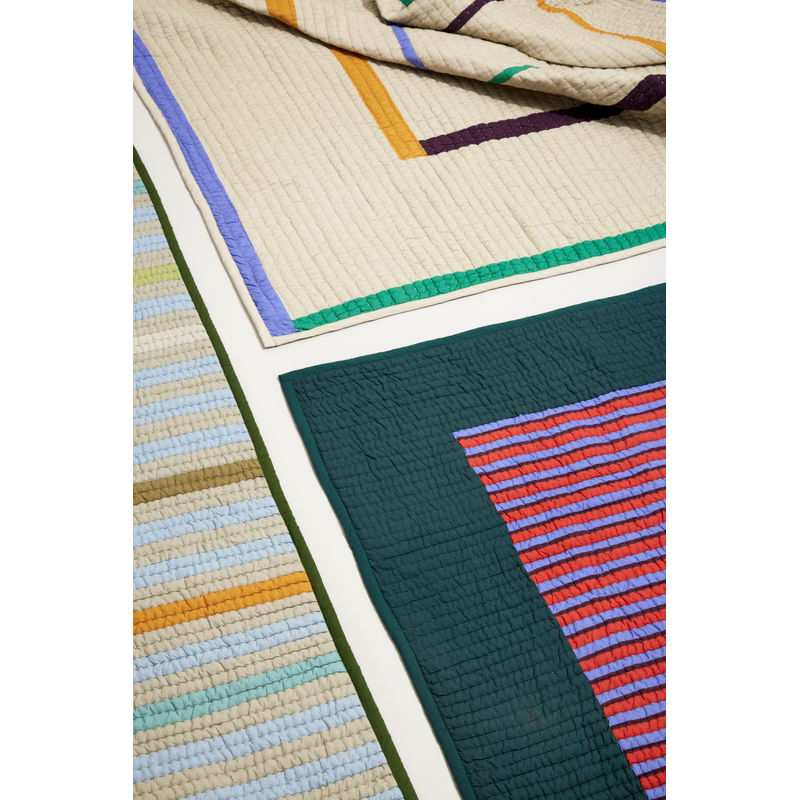 Pretty Twist Sprei Stripe 260x260 Pétrole/Multicolore