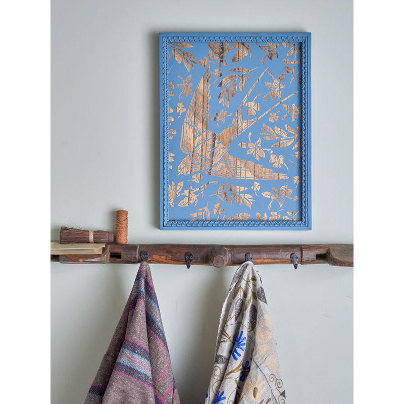 Collection Créative Amine Décoration Murale, Bleu, Bois de Tilleul