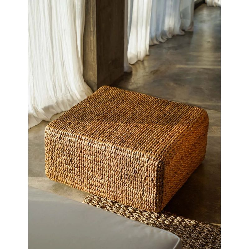 bazarbizar-b2b De Hyacinth poef vierkant - Natuur - M