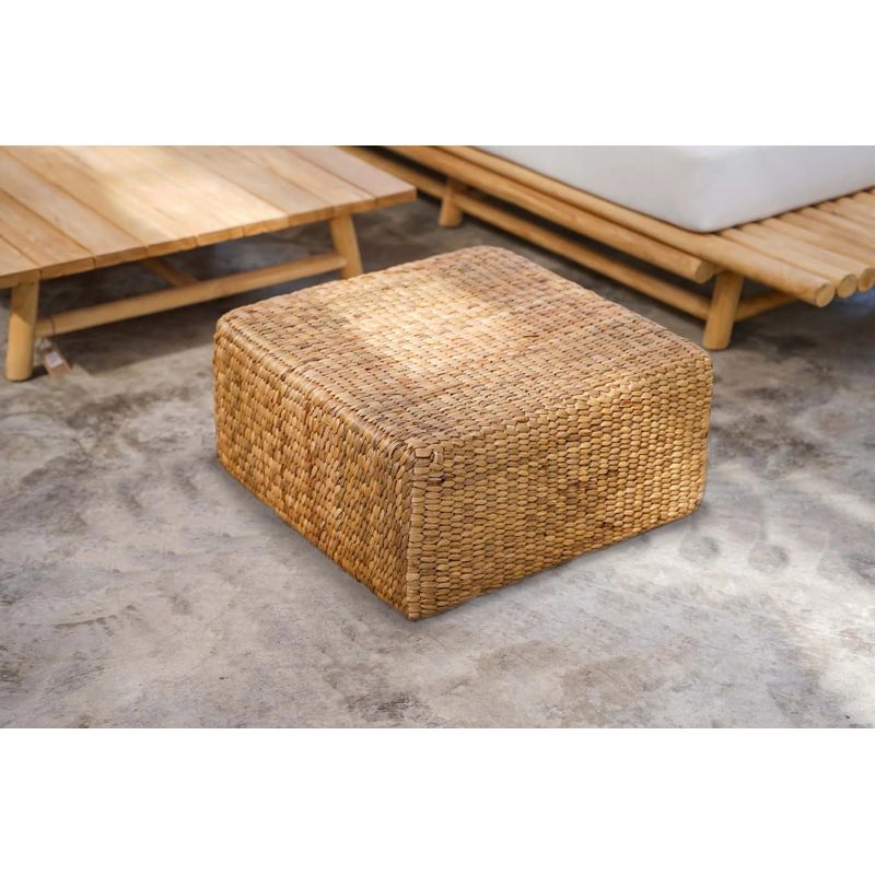 bazarbizar-b2b De Hyacinth poef vierkant - Natuur - M
