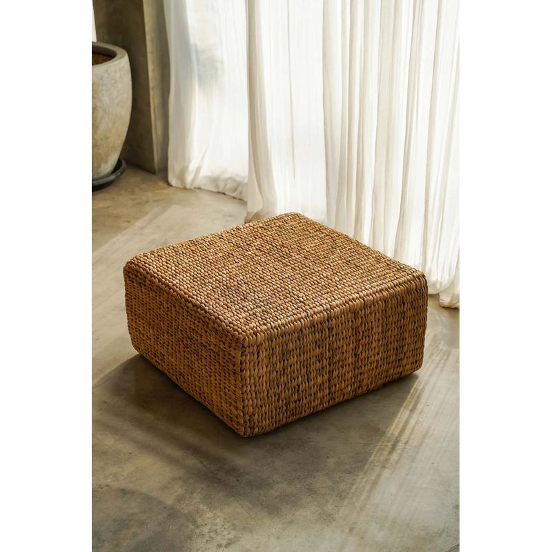 bazarbizar-b2b De Hyacinth poef vierkant - Natuur - M
