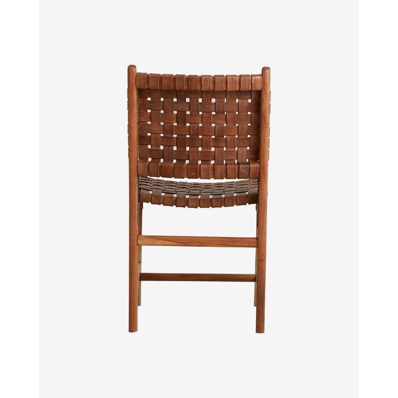 Nordal Aya Esszimmerstuhl, braunes Leder, Holz