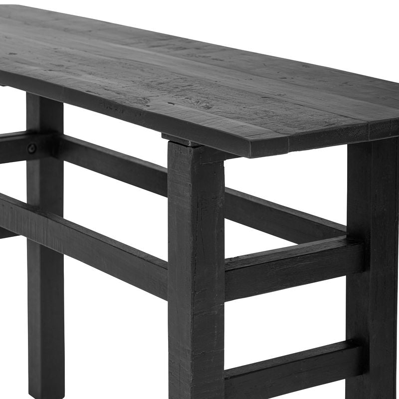 Bloomingville Riber Konsole Tisch, Schwarz, Recyceltes Holz