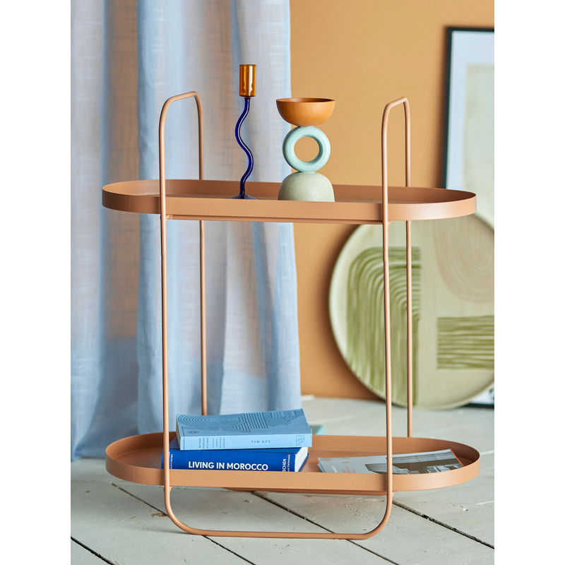 Bloomingville Riet Beistelltisch, Braun, Metall