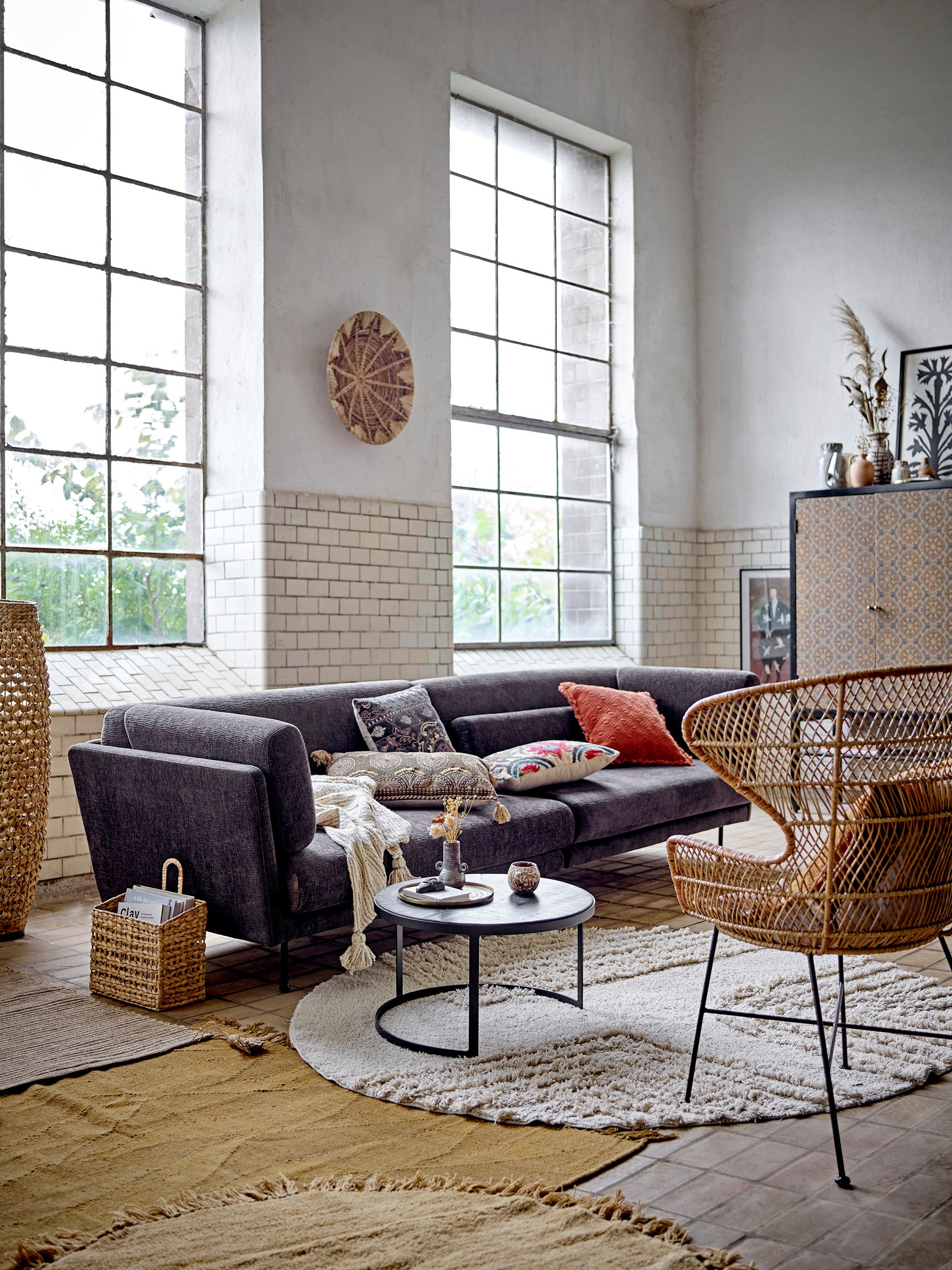 Bloomingville Lenea Vloerkleed, Geel, Wol