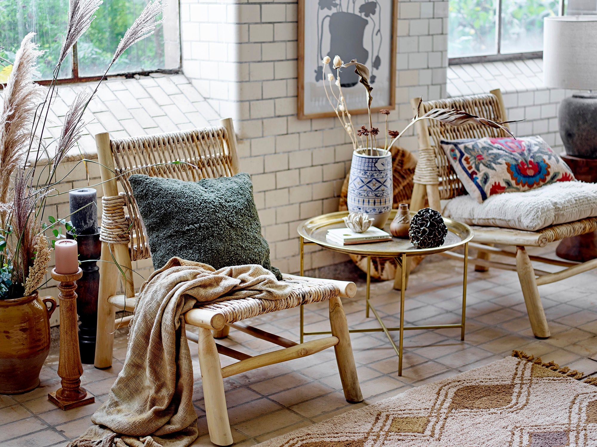 Bloomingville Tao Deco Bloempot, Geel, Terracotta