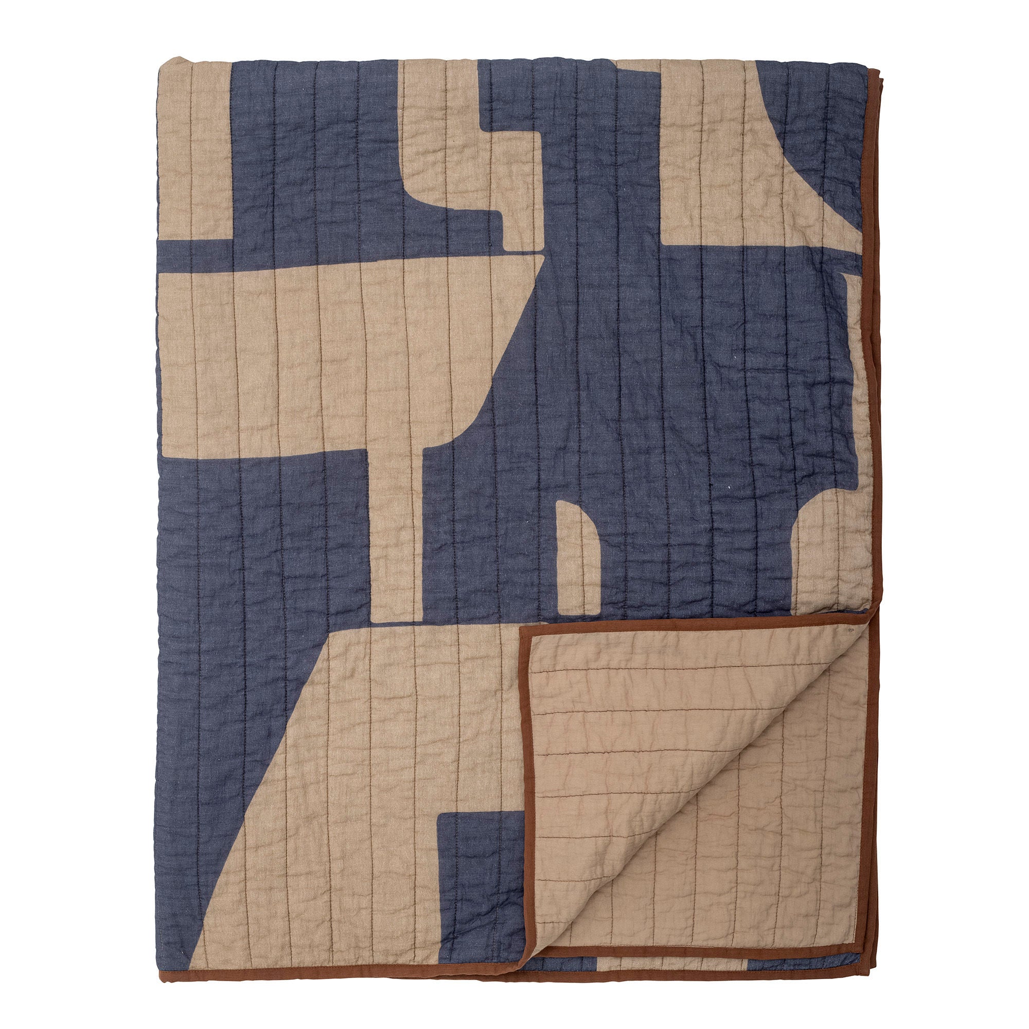 Bloomingville Roosi Plaid, Bleu, Coton
