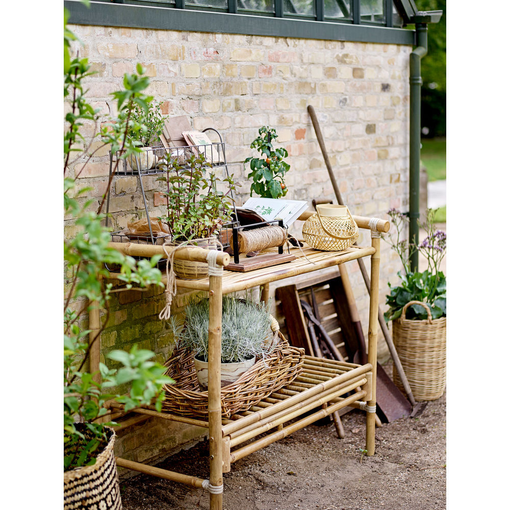 Bloomingville Barni canette avec jute & ciseaux, marron, bois de récupération