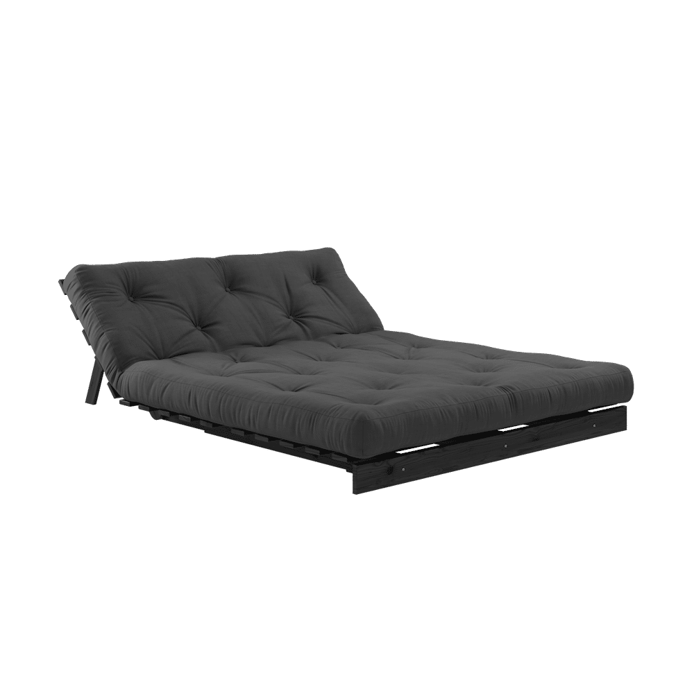 Karup Design ROOTS NOIR LAQUÉ 140X200 W. ROOTS MATELAS GRIS FONCÉ