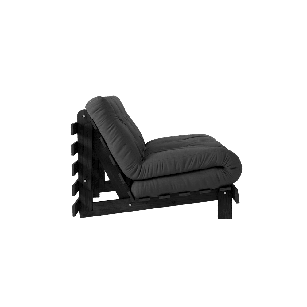 Karup Design ROOTS NOIR LAQUÉ 140X200 W. ROOTS MATELAS GRIS FONCÉ