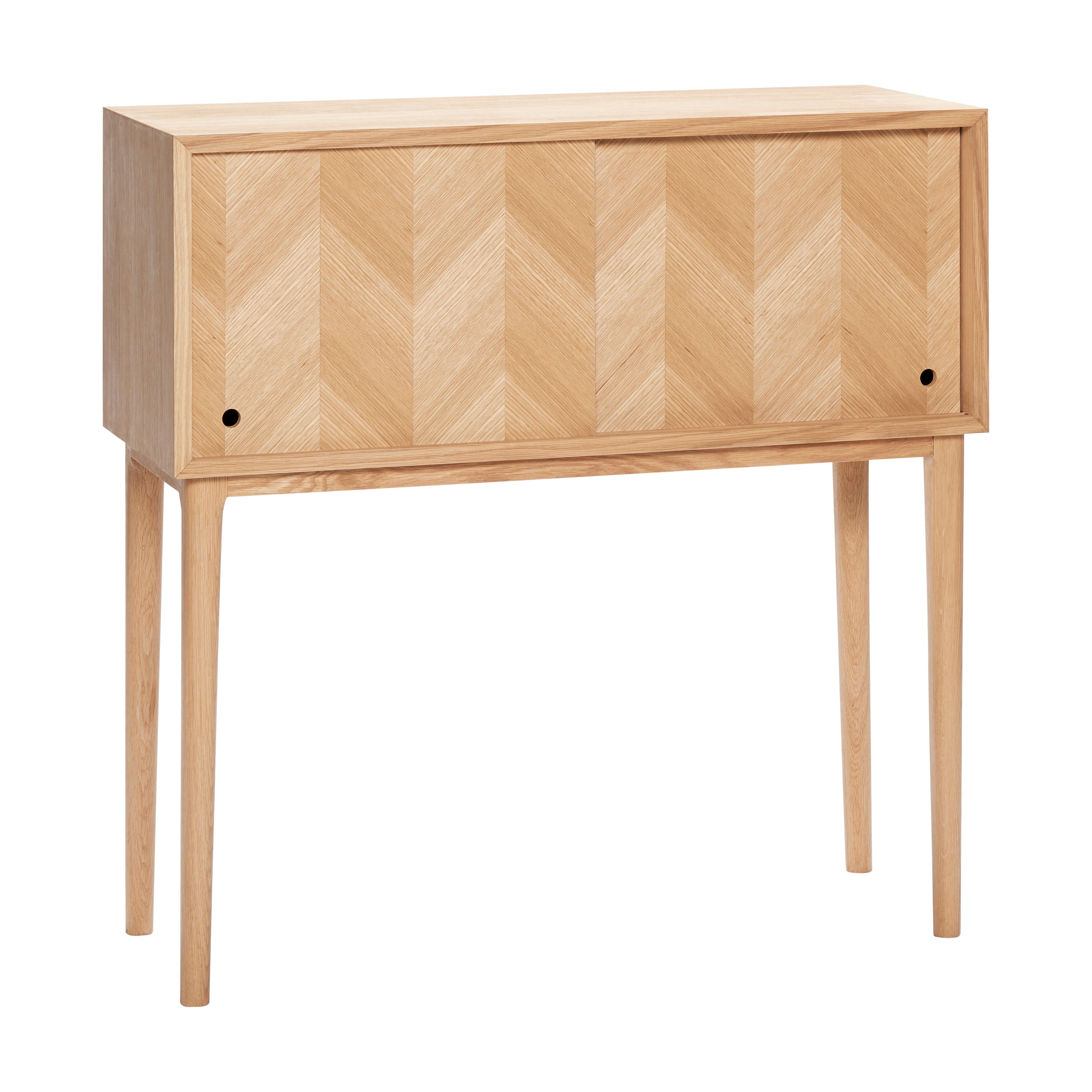 Hübsch Table console à chevrons portes coulissantes naturel