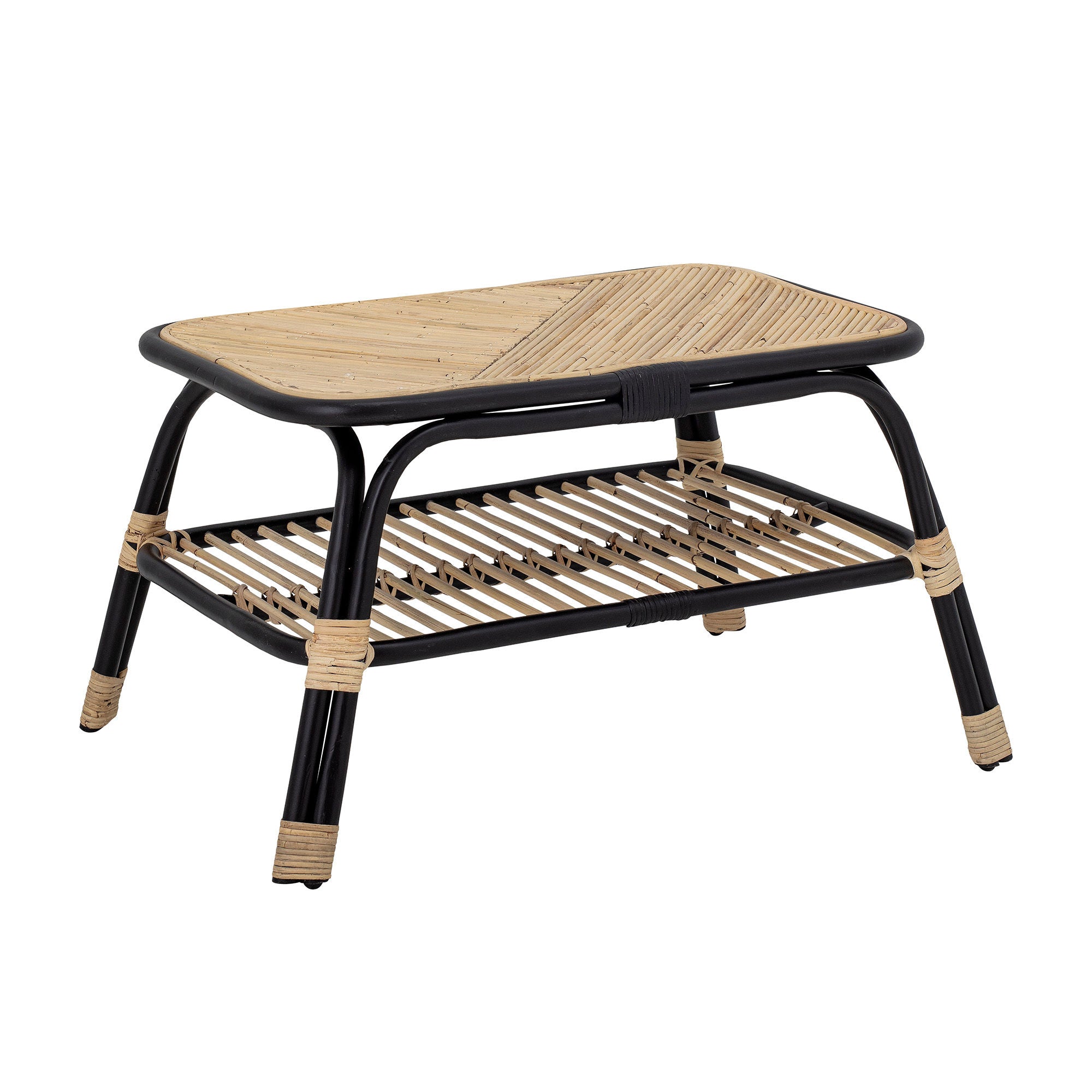 Blooming ville Loue Beistell tisch, Schwarz, Rattan