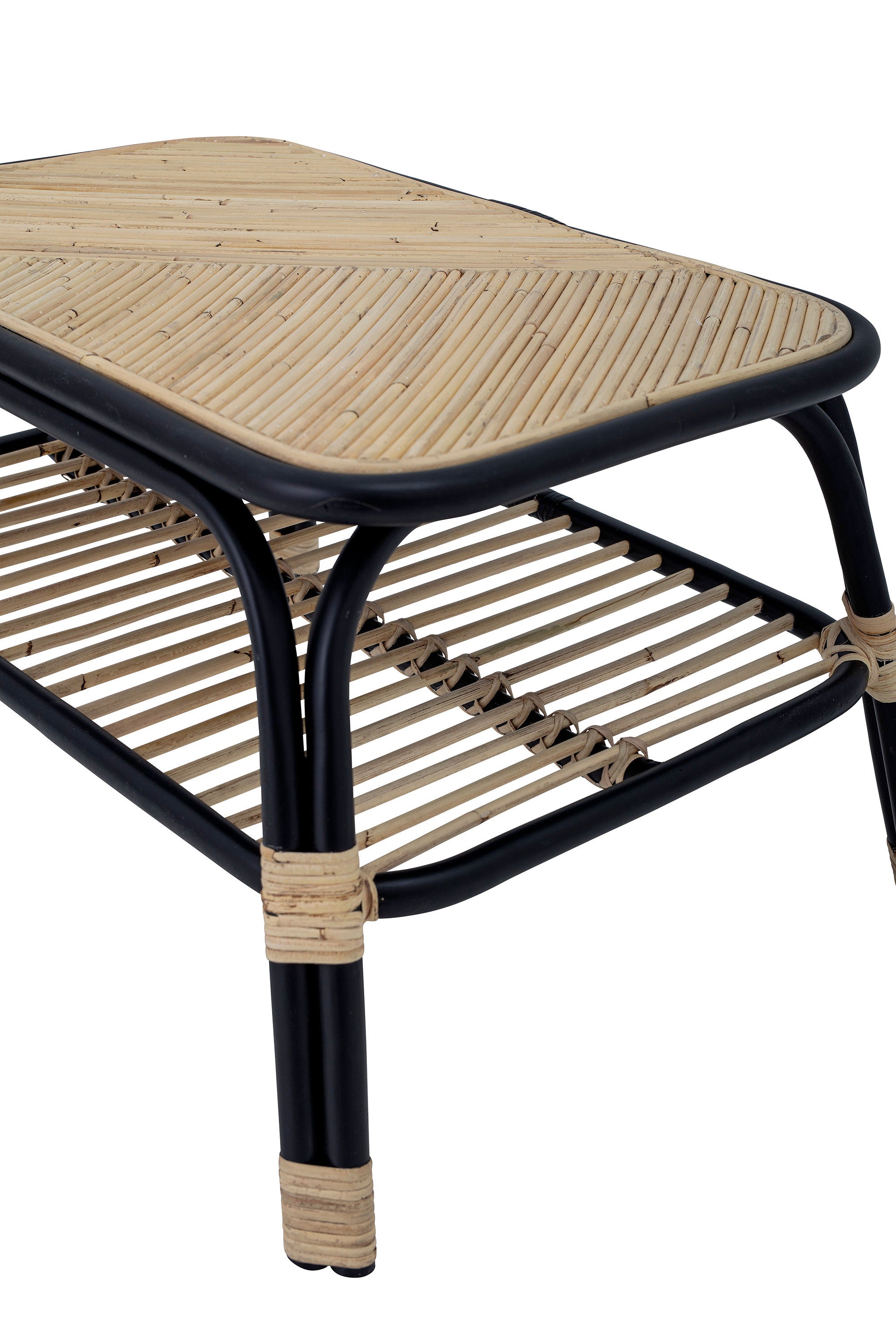 Blooming ville Loue Beistell tisch, Schwarz, Rattan