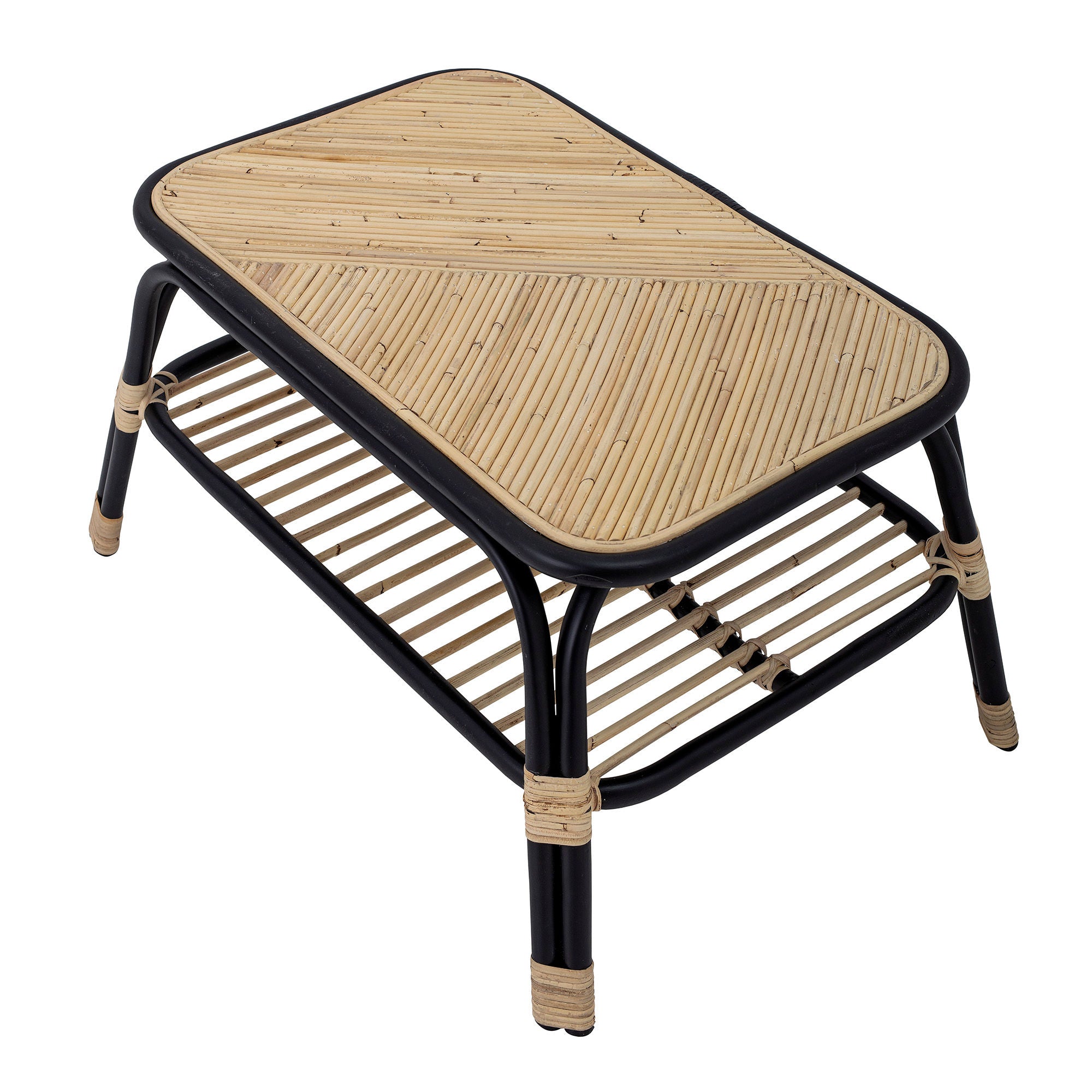 Blooming ville Loue Beistell tisch, Schwarz, Rattan