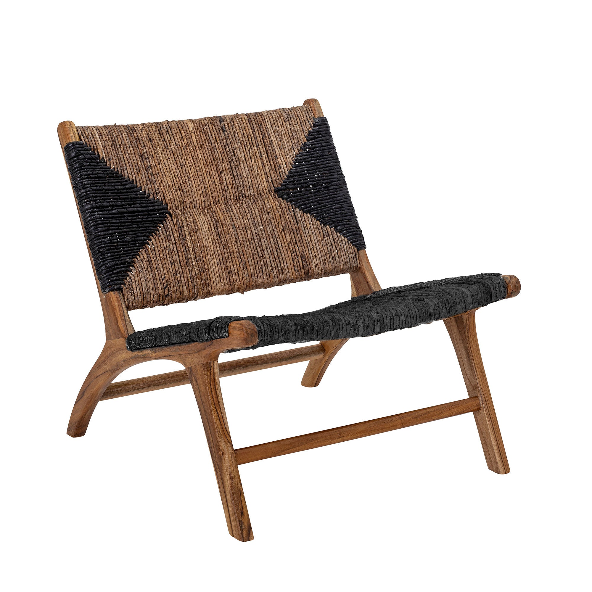 Creative Collection Fauteuil Grant, Noir, Bois de teck