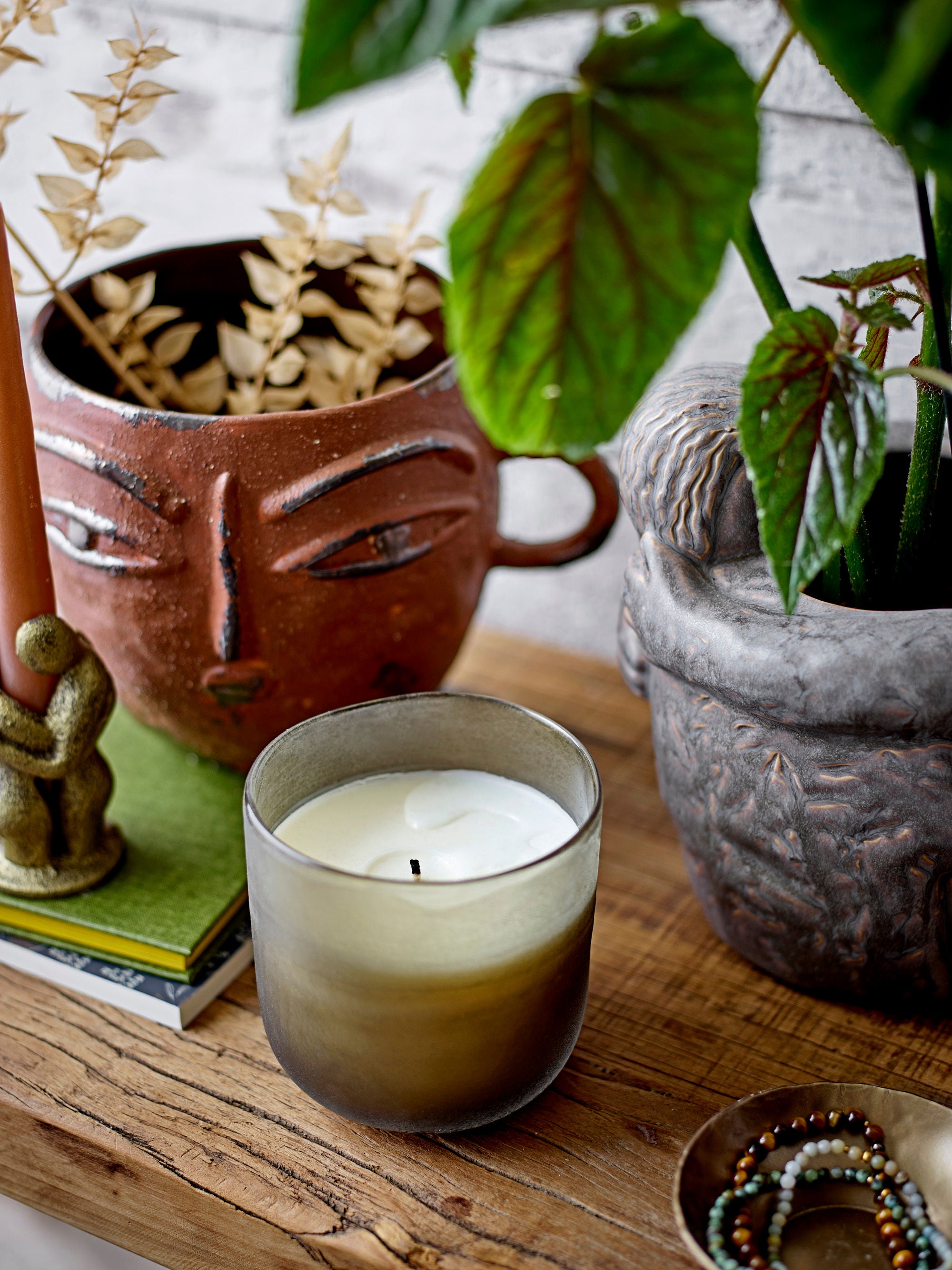 Bloomingville Liona Bloempot, Grijs, Steengoed