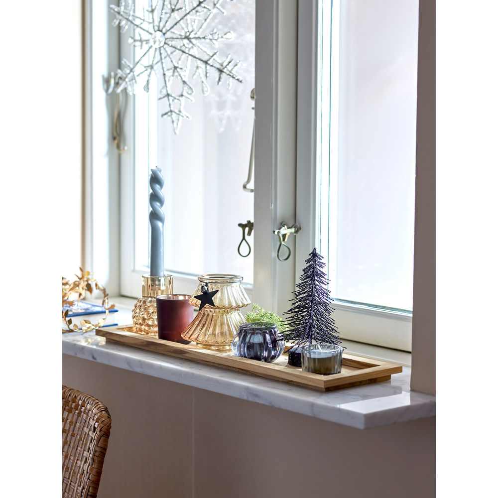 Bloomingville Sanga Dienblad met Votief, Bruin, Glas