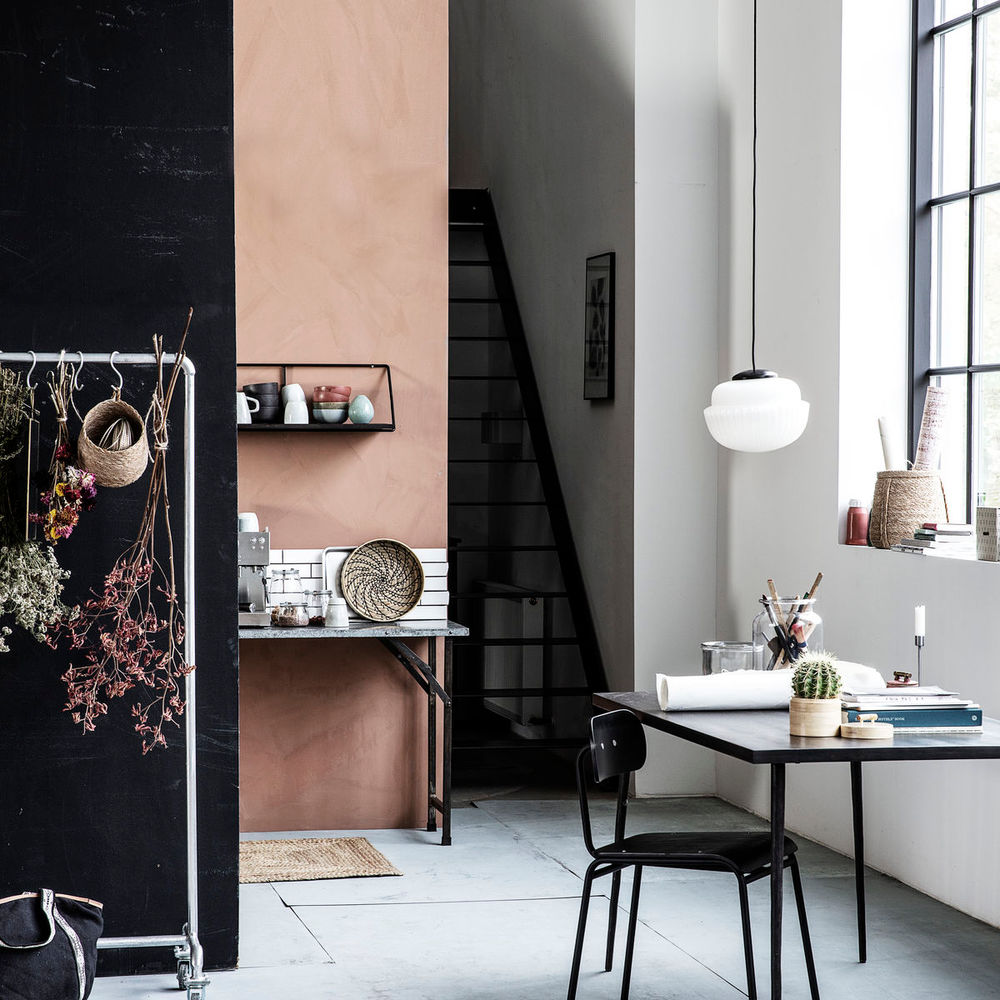 House Doctor Table à manger, Slated, Noir