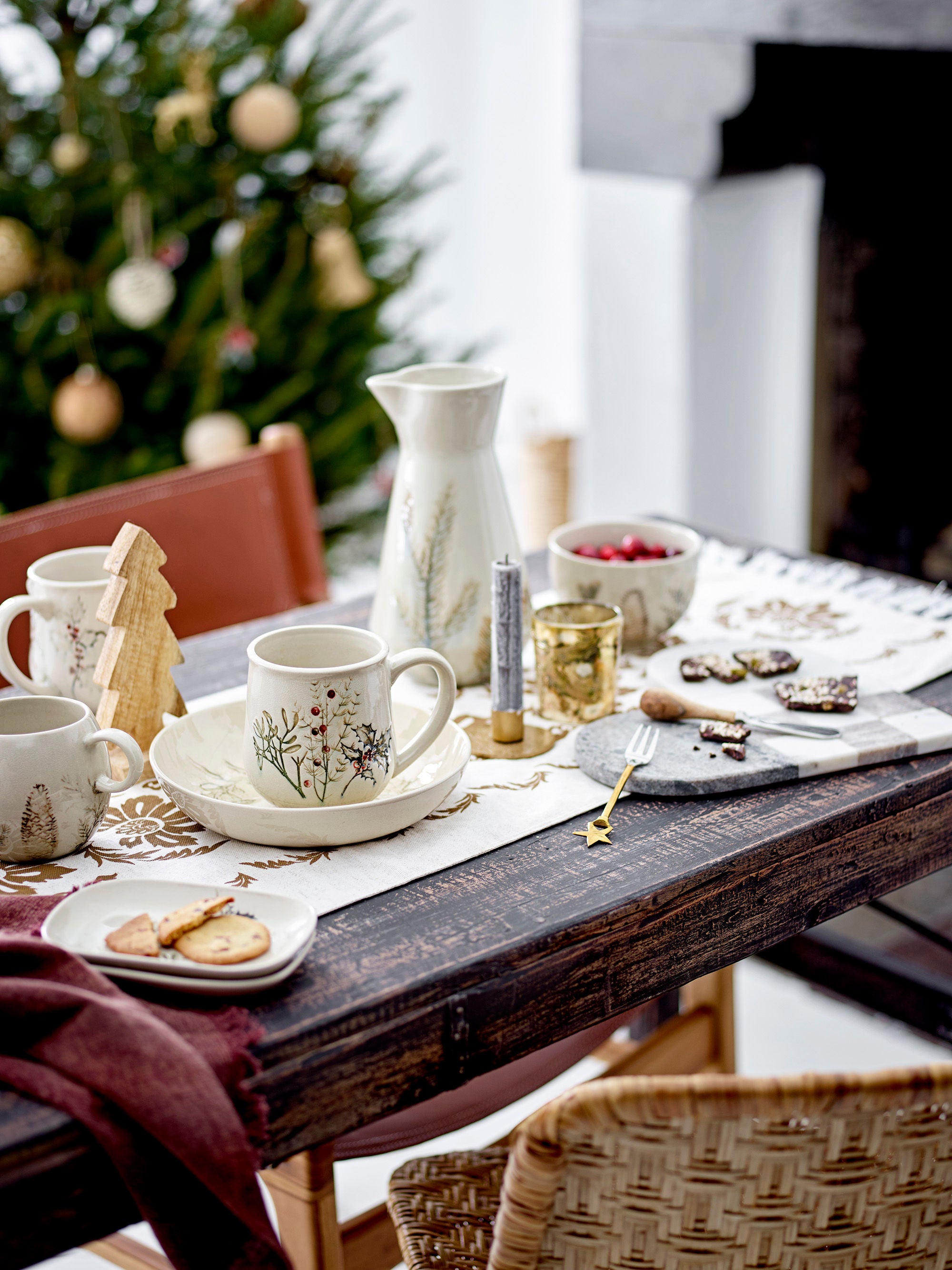 Creative Collection Table console Cali, noir, bois recyclé