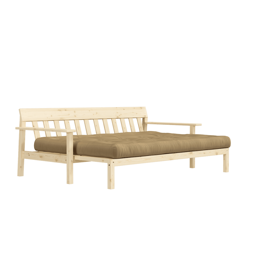 Designer UNWIND KLARE LACQUERED W. 5-Schicht GEMISCHTE MATRATZE WEIZEN BEIGE