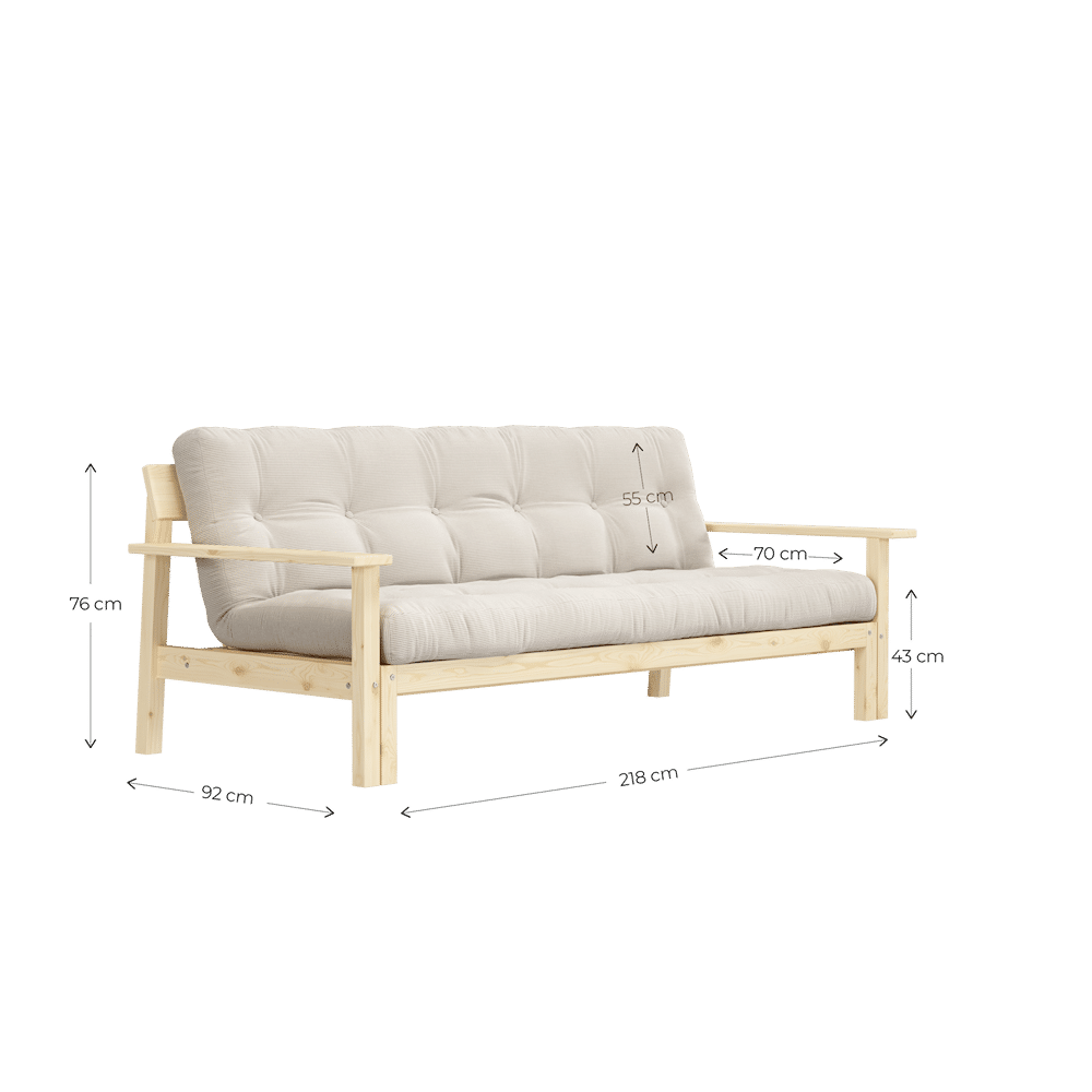 Designer UNWIND KLARE LACQUERED W. 5-Schicht GEMISCHTE MATRATZE WEIZEN BEIGE