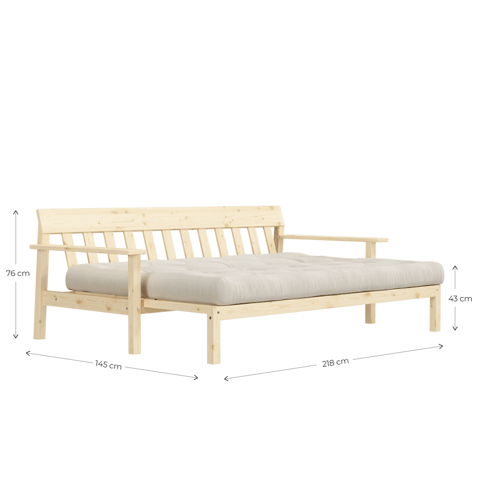 Designer UNWIND KLARE LACQUERED W. 5-Schicht GEMISCHTE MATRATZE WEIZEN BEIGE