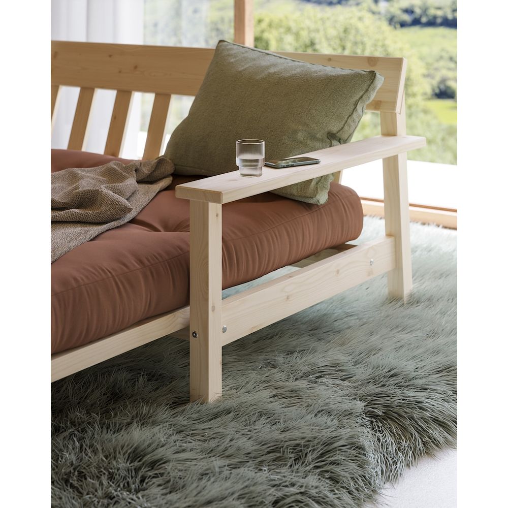 Designer UNWIND KLARE LACQUERED W. 5-Schicht GEMISCHTE MATRATZE WEIZEN BEIGE