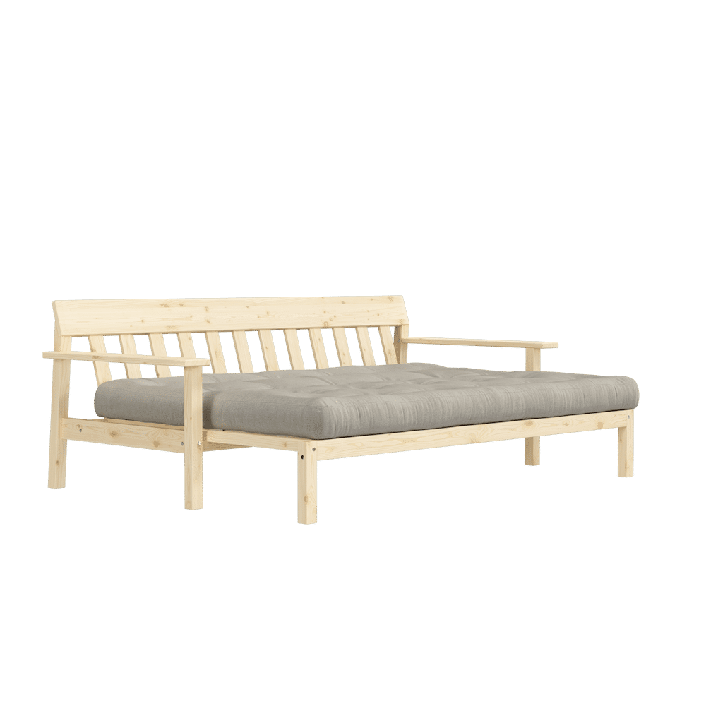 Diseñador UNWIND CLEAR LACQUERED W. COLCHÓN DE 5 CAPAS MEZCLADO LINO