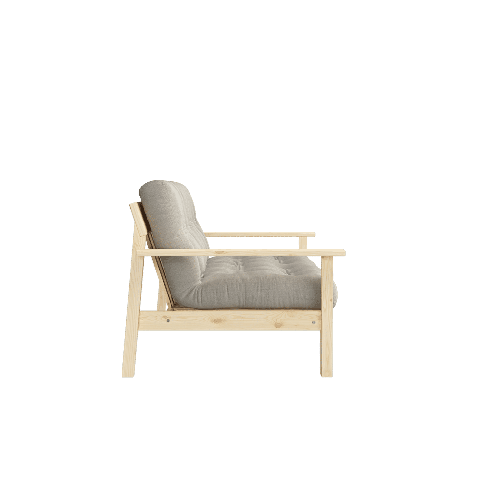 Diseñador UNWIND CLEAR LACQUERED W. COLCHÓN DE 5 CAPAS MEZCLADO LINO