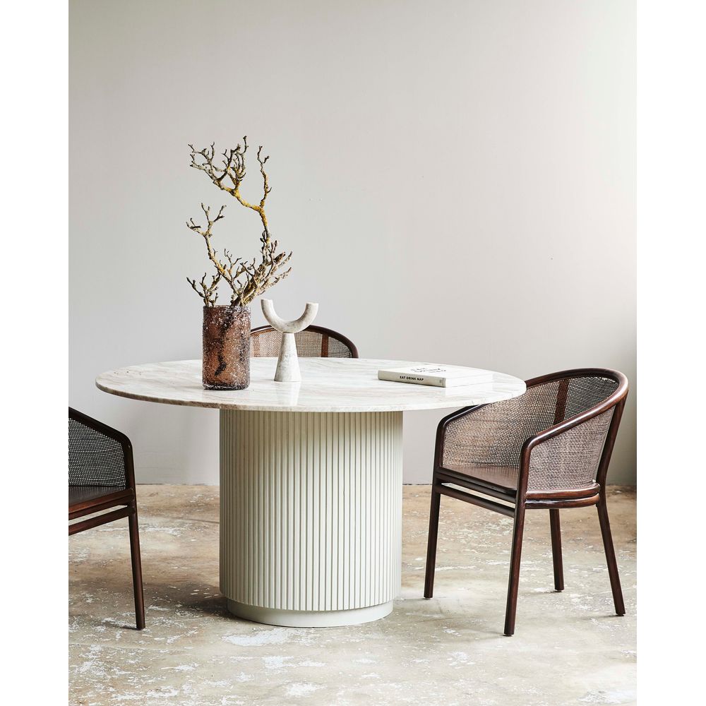 Nordal Mesa de comedor redonda A/S ERIE-tablero de mármol natural marfil