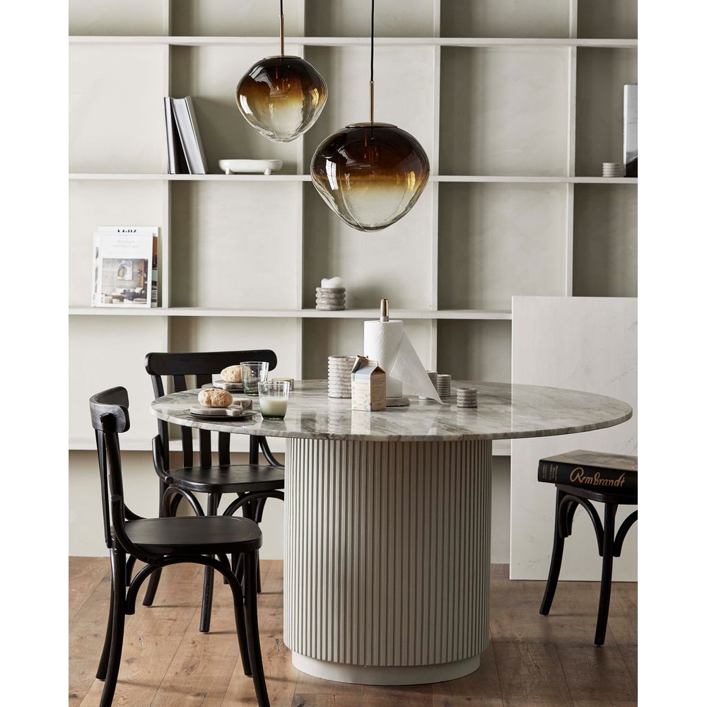 Nordal Mesa de comedor redonda A/S ERIE-tablero de mármol natural marfil