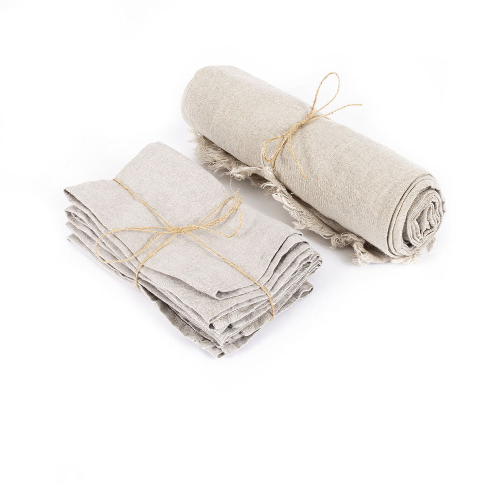 Bazar Bizar Het Linnen Tafelkleed - Beige - 180x300