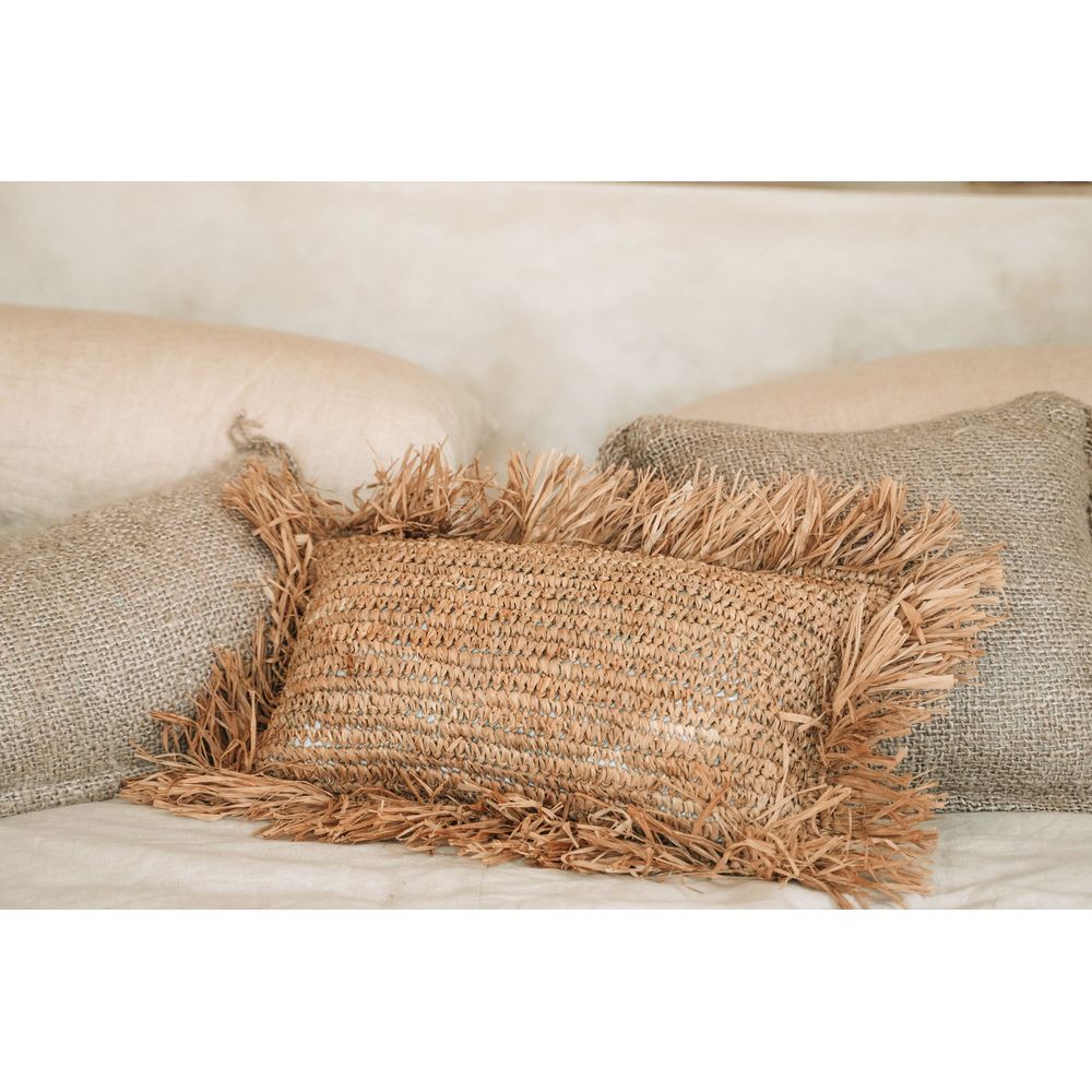 Bazar Bizarre The Rafia Pillow Cover-Natural-30x50