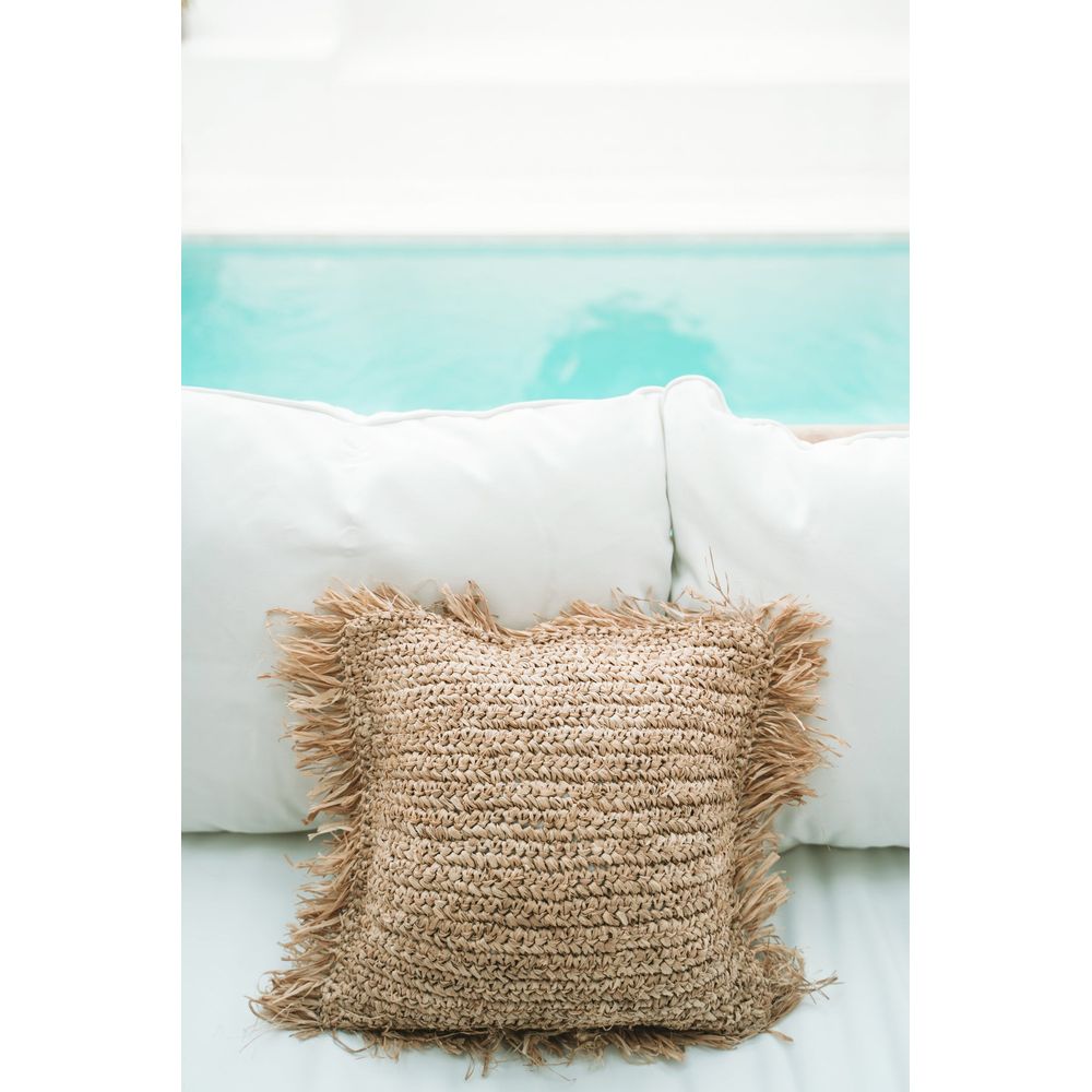 Bazar Bizarre Die Raffia Kissen abdeckung Square-Natural-40x40