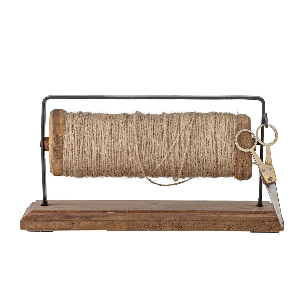 Bloomingville Barni canette avec jute & ciseaux, marron, bois de récupération