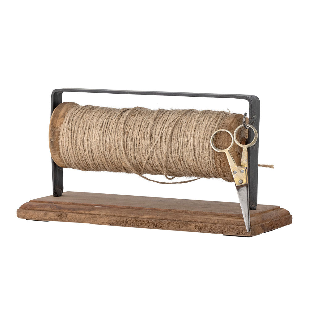Bloomingville Barni canette avec jute & ciseaux, marron, bois de récupération