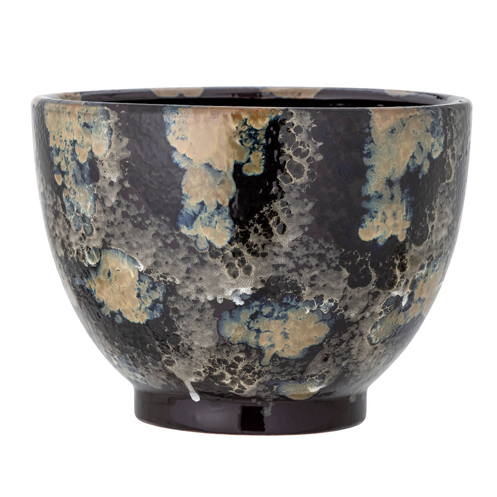 Pot de fleurs bleu en Grès, Alfine